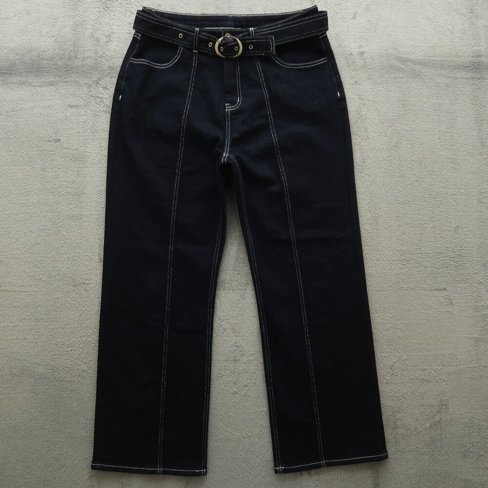 COMMENSE Jeans Women's Size XL Blue High-Rise Wide-Leg Denim 30" Inseam Stretch